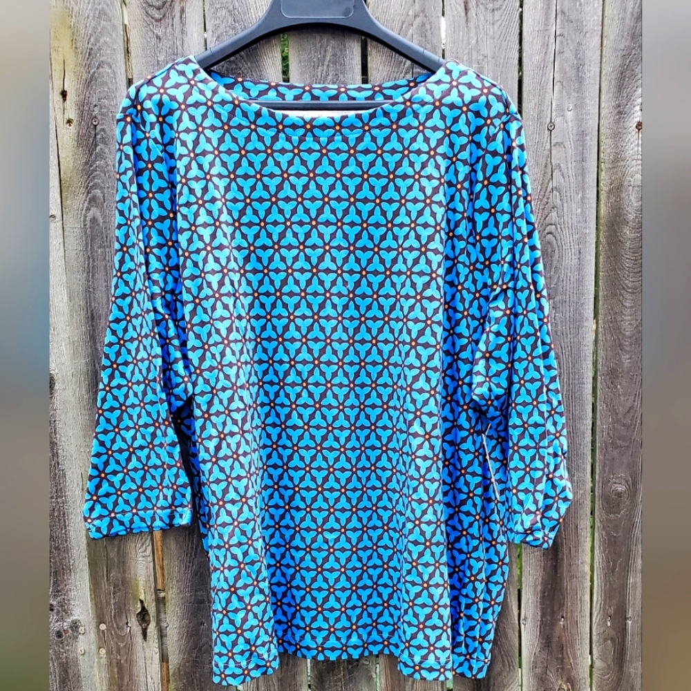 Plus size Croft & Barrow boat neck 3/4 length sleeve knit top